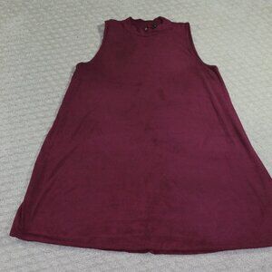 Ing Maroon Women's Small Faux Suede Halter Mini Dress EUC